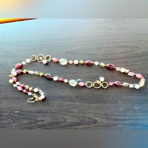 Lia Sophia long necklace with pink beads